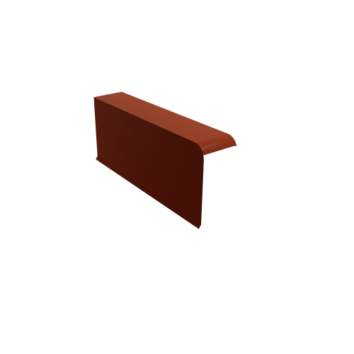 Windschutz-Ortgang | Anfang links  400 mm | Stahl 0,50 mm | 35 µm Mattpolyester | 75 Ziegelrot  Windschutz-Ortgang | Anfang links