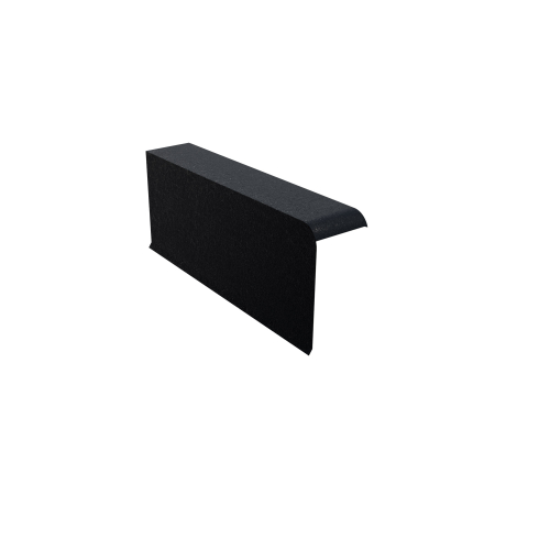 Windschutz-Ortgang | Anfang links  400 mm | Stahl 0,50 mm | 80 µm Shimoco | RAL 7016 Anthrazitgrau  Windschutz-Ortgang | Anfang links