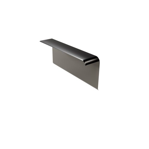 Windschutz-Ortgang | Anfang rechts  400 mm | Stahl 0,50 mm | 25 µm Polyester  | RAL 9005 Tiefschwarz  Windschutz-Ortgang | Anfang rechts