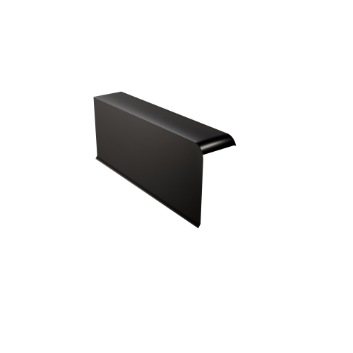 Windschutz-Ortgang | links  380 mm | Stahl 0,50 mm | 25 µm Polyester  | RAL 9005 Tiefschwarz  Windschutz-Ortgang | links