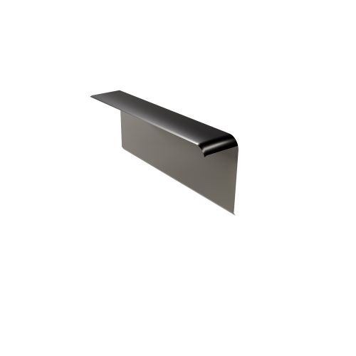 Windschutz-Ortgang | rechts  380 mm | Stahl 0,50 mm | 25 µm Polyester  | RAL 9005 Tiefschwarz  Windschutz-Ortgang | rechts