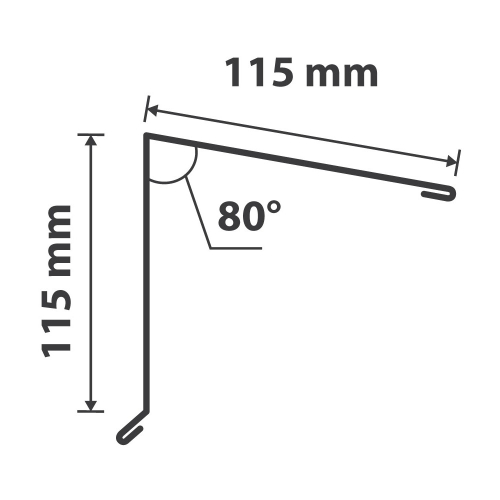 Pultabschluss Typ 3 | 80° | SONDERKANTTEIL | Stahl 0,75 mm | 60 µm Puramid | RAL 7016 Anthrazitgrau #2