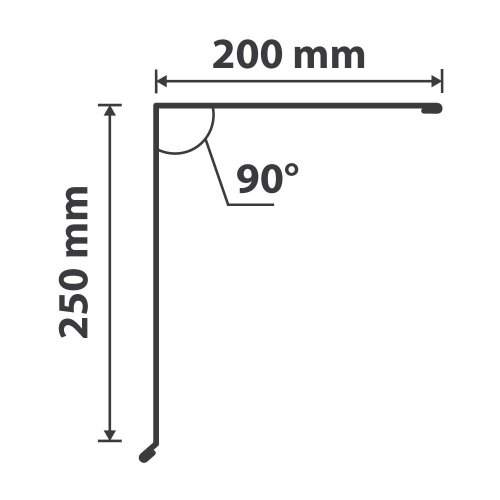 Pultabschluss Typ 4 | 90° | SONDERKANTTEIL | Stahl 0,75 mm | 60 µm Puramid | RAL 7016 Anthrazitgrau #2