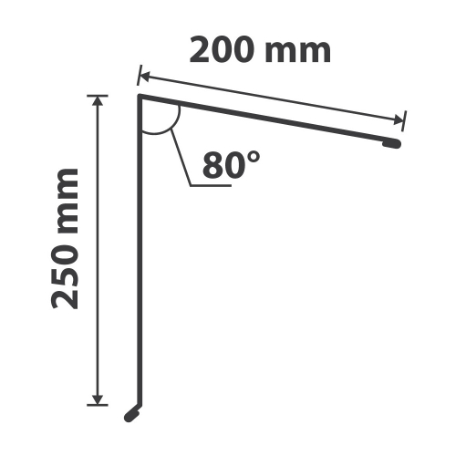Pultabschluss Typ 6 | 80° | SONDERKANTTEIL | Stahl 0,75 mm | 60 µm Puramid | RAL 7016 Anthrazitgrau #2
