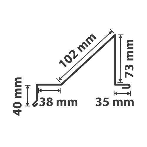 Schneefangblech als Prallblech | SONDERKANTTEIL | Stahl 0,75 mm | 60 µm Puramid | RAL 7016 Anthrazitgrau #2