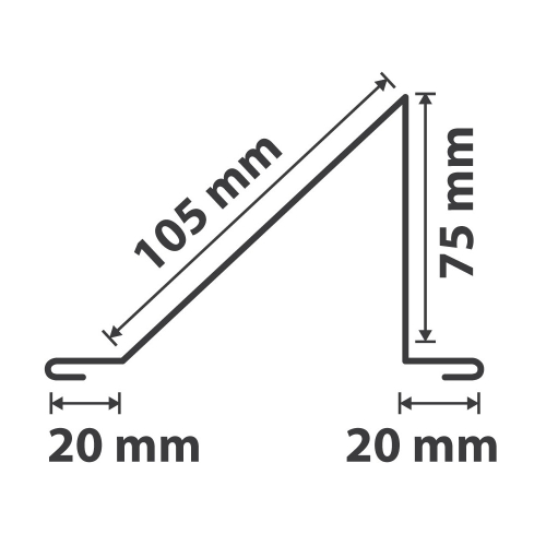 Schneefangblech | 2000 mm | Stahl 0,75 mm | 60 µm Puramid | RAL 7016 Anthrazitgrau #2