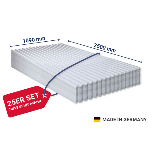 PVC Spundwandplatte | 70/18 | Klar | Länge: 2500 mm | Anzahl: 25 Stk. | Farbe: Klar #1
