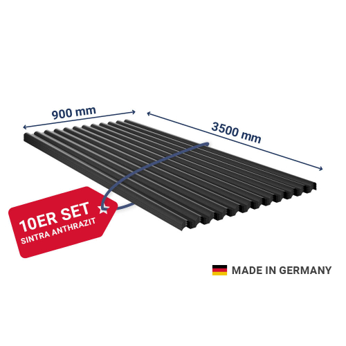 SALUX® SINTRA PVC Kunststoffplatte | Länge: 3500 mm | Anzahl: 10 Stk. | Farbe: Anthrazit Metallic | Breite: 900 mm #1