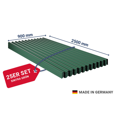 SALUX® SINTRA PVC Kunststoffplatte | Länge: 2500 mm | Anzahl: 25 Stk. | Farbe: Grün Metallic | Breite: 900 mm #1