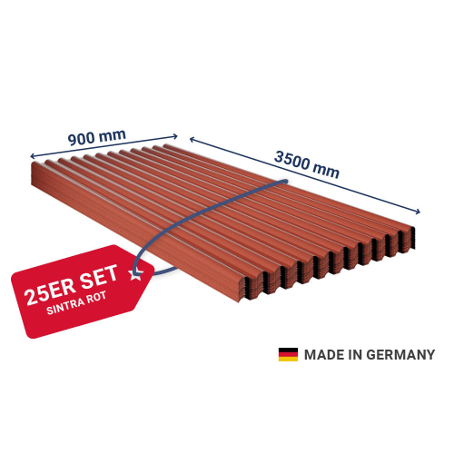 SALUX® SINTRA PVC Kunststoffplatte | Länge: 3500 mm | Anzahl: 25 Stk. | Farbe: Rot Metallic | Breite: 900 mm #1
