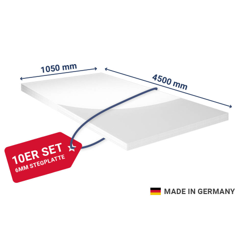 Stegdoppelplatte | 6 mm | Länge: 4500 mm | Anzahl: 10 Stk. | Farbe: Klar | Breite: 1050 mm #1
