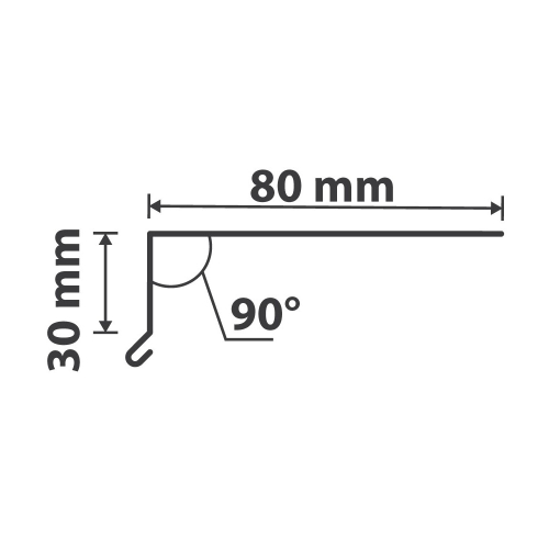 Traufenblech Typ 4 | 90° | SONDERKANTTEIL | Stahl 0,75 mm | 60 µm Puramid | RAL 7016 Anthrazitgrau #2