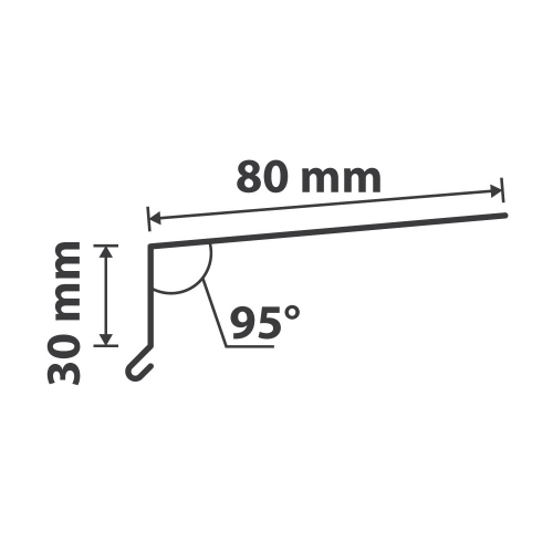 Traufenblech Typ 5 | 95° | SONDERKANTTEIL | Stahl 0,75 mm | 60 µm Puramid | RAL 7016 Anthrazitgrau #2