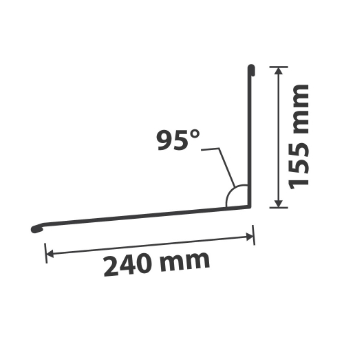 Wandanschluss | 95° | 2000 mm | Stahl 0,75 mm | 60 µm Puramid | RAL 7016 Anthrazitgrau #2