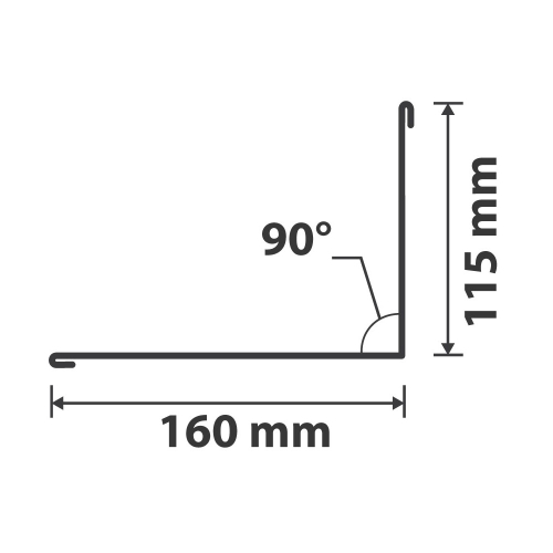 Wandanschluss Typ 1 | 90° | SONDERKANTTEIL | Stahl 0,75 mm | 60 µm Puramid | RAL 7016 Anthrazitgrau #2
