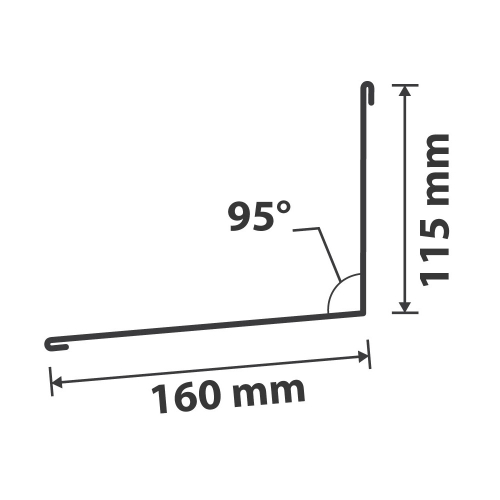 Wandanschluss Typ 2 | 95° | SONDERKANTTEIL | Stahl 0,75 mm | 60 µm Puramid | RAL 7016 Anthrazitgrau #2