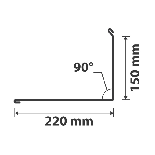 Wandanschluss Typ 4 | 90° | SONDERKANTTEIL | Stahl 0,75 mm | 60 µm Puramid | RAL 7016 Anthrazitgrau #2