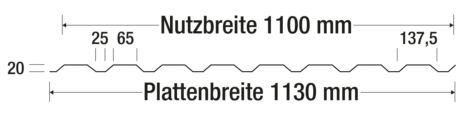 Querschnitt_VLF-20-1100LA_Wandprofil_Industrie-Lichtplatte-PVC_3514W20LA200
