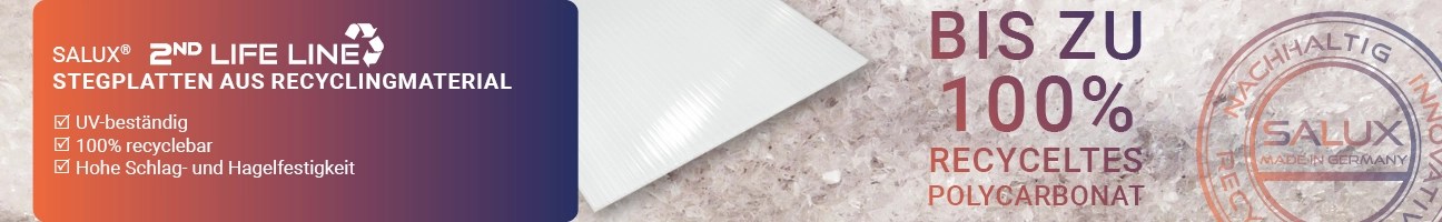 Nachhaltige Recycling Stegplatten von der Marke Salux!