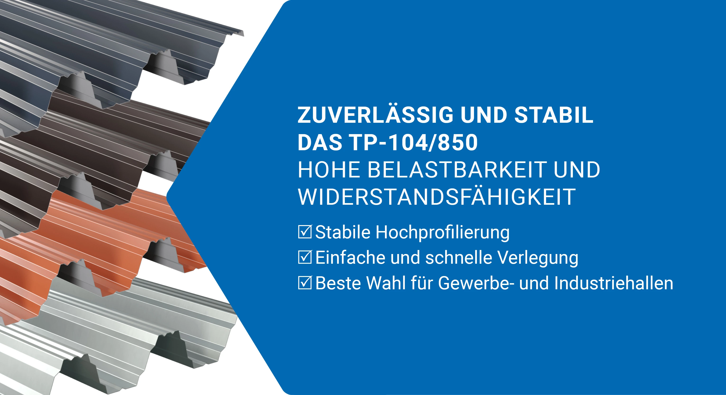Detailansicht des starken WECKMAN W-45/1000 Trapezprofils mit Antikapillarrille.