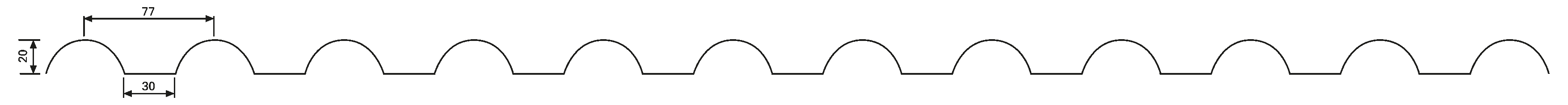 Der technische Querschnitt des SINTRA Profils verdeutlicht das Zusammenspiel von Sinuswelle und Trapezprofil